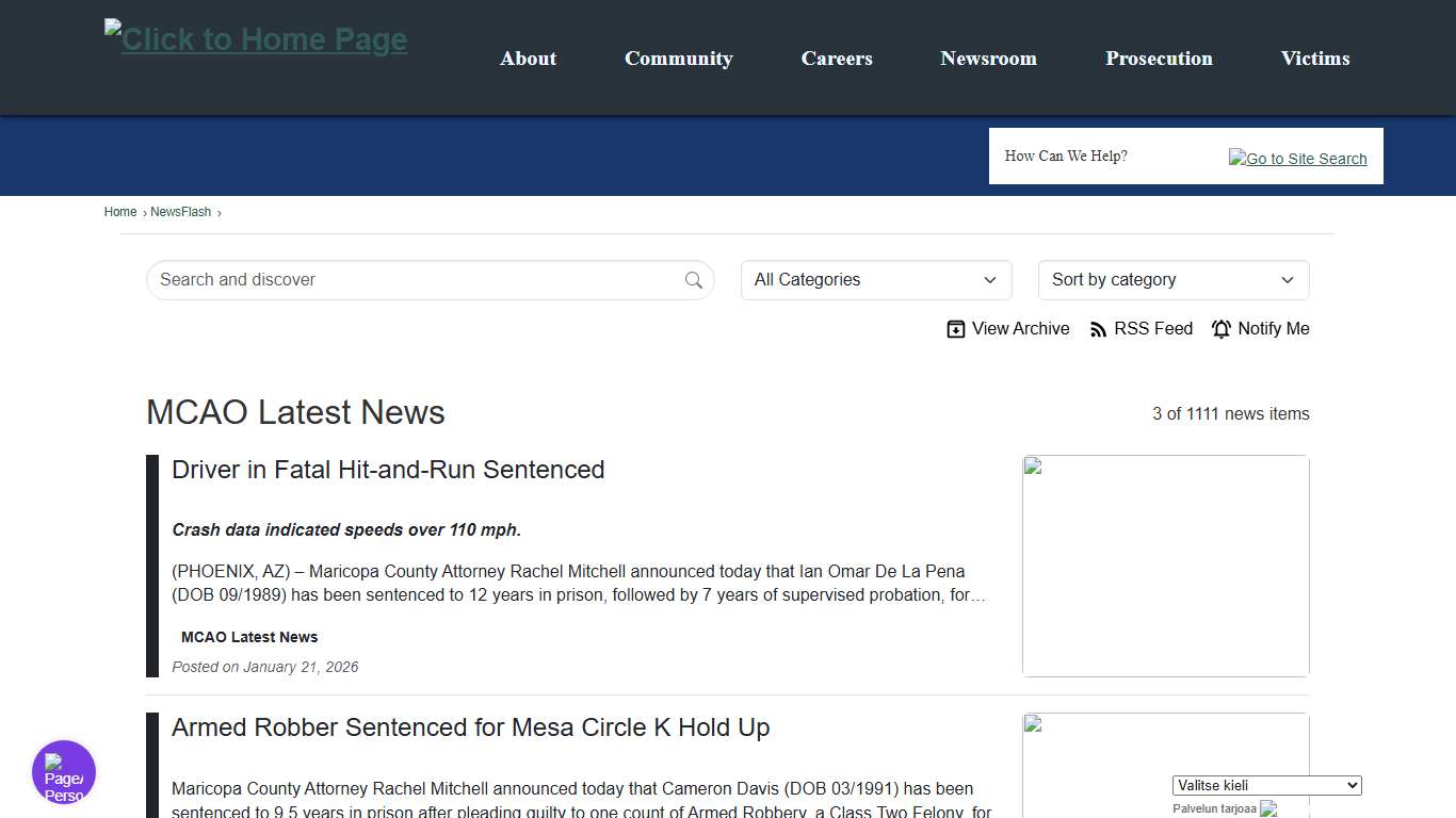 News Flash • Maricopa County Attorney's Office, AZ